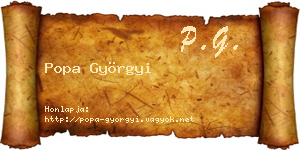 Popa Györgyi névjegykártya